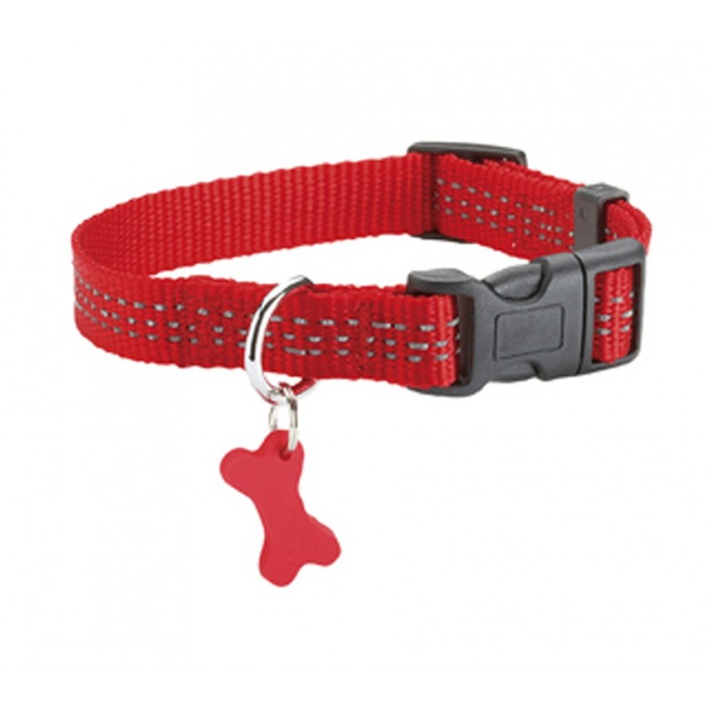 25478 Ogrlica Nylon Bobby Safe 1x18-28cm crvena
