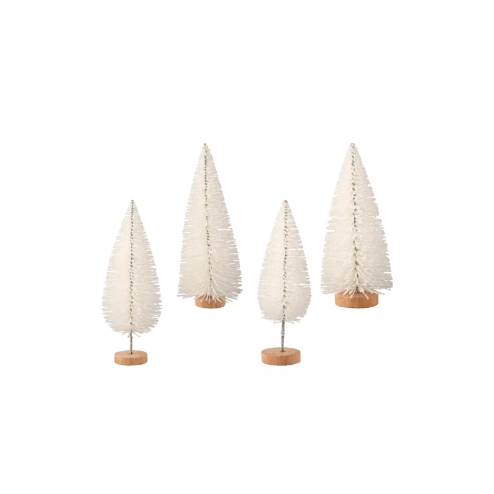 BOR06 Bor iglice x4kom h10/10,5/14/15,5cm gliter bijela