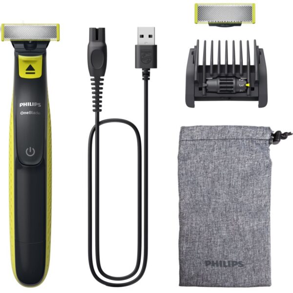 Elektricni brijac Philips OneBlade QP2724/30, 5 nastavaka, crni QP2724/30